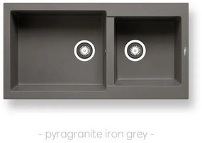 Νεροχύτης Κουζίνας Pyragranite Alazia 96x50 εκ. 2B - Iron Grey