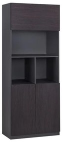 ΒΙΒΛΙΟΘΗΚΗ ΓΡΑΦΕΙΟΥ ΕΠΑΓΓΕΛΜΑΤΙΚΗ ROSEWOOD HM2089 ΜΕΛΑΜΙΝΗ ΓΚΡΙ-WENGE 80Χ40Χ200Υεκ.