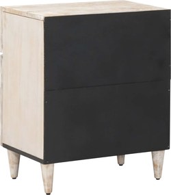 vidaXL Κρεβατοκάμαρα Λευκό 50 x 33 x 60 εκ Στερεό ξύλο μάνγκο