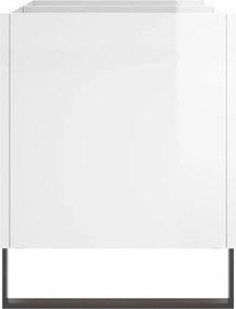 vidaXL Δισκοθήκη Γυαλιστερή Λευκή 74,5x38x48 εκ. Επεξεργασμένο Ξύλο