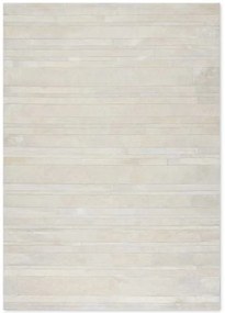 Δερμάτινο Χειροποίητο Χαλί Skin Stripes White