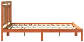 vidaXL Σκελετός Κρεβατιού με κεφαλάρι Κερωτό καφέ 160 x 200 cm