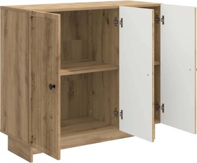 vidaXL Πλαϊνό γραφείο Artisan Δρυς 89 x 34,5 x 80 εκ