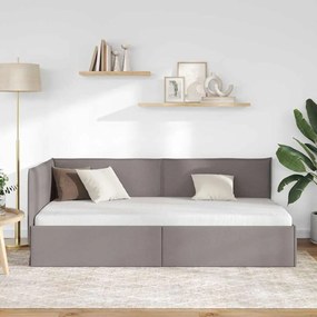 vidaXL Κρεβάτι Γωνίας με κεφαλάρι Taupe 90 x 200 cm ύφασμα