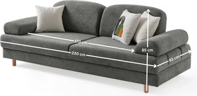 3-Seat Sofa-Bed Aries - Anthracite Anthracite