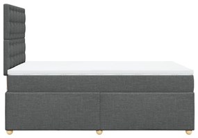 Κρεβάτι Boxspring με Στρώμα Σκούρο Γκρι 120x200 εκ. Υφασμάτινο - Γκρι