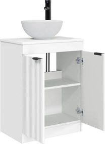 vidaXL Καθρέφτης μπάνιου με νιπτήρα Λευκό 54 x 35 x 83 εκ