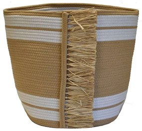 Καλάθι Με Κρόσια 00.06.67606 43x46cm Natural-White Cotton,Wicker