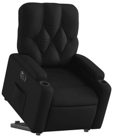 vidaXL Πολυθρόνα Ηλεκτρική Ανακλινόμενη με Ανύψωση Μαύρη Συνθ. Δέρμα