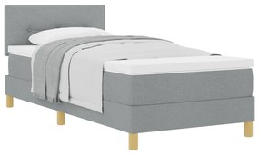 vidaXL Κρεβάτι με Σπαστό Σπρώχτη Ανοιχτό Γκρι 80x200 εκ. Ύφασμα