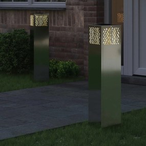 vidaXL Ηλιακό LED Φως Δρόμου 2 pcs Θερμό λευκό 18 x 18 x 80 εκ.
