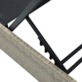 vidaXL Ξαπλώστρα Μπεζ 60x200x27 εκ. Πολυ Ρατάν