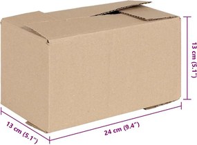 vidaXL Πτυσσόμενο Κουτί 50 τεμ. Φυσικό 24 x 13 x 13 εκ. Χαρτόνι