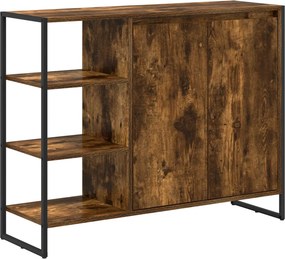 vidaXL Βοηθητικό ντουλάπι Καπνιστό Δρύς 96.5 x 30 x 75 εκ