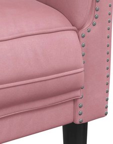 vidaXL Πολυθρόνα Ροζ Βελούδινη