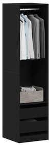 vidaXL Ντουλάπι Μαύρη δρυς 50 x 50 x 200 εκ. Επεξεργασμένο ξύλο