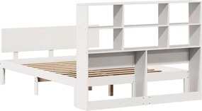 vidaXL Κρεβάτι Βιβλιοθήκη Χωρίς Στρώμα 140x200 εκ Μασίφ Ξύλο Πεύκο