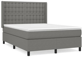 ΚΡΕΒΑΤΙ BOXSPRING ΜΕ ΣΤΡΩΜΑ ΣΚΟΥΡΟ ΓΚΡΙ 140X190 ΕΚ. ΥΦΑΣΜΑΤΙΝΟ 3131746