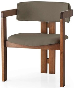 Πολυθρόνα 974NMB1743 58x49x76cm Walnut-Brown Ξύλο,Ύφασμα