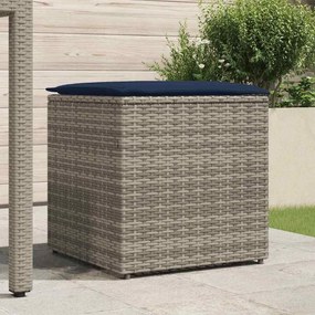 vidaXL Κουτί Μαξιλαριών Γκρι 50 x 50 x 50 cm συνθετικό ρατάν