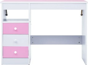 vidaXL Γραφείο Παιδικό με Ανακλινόμενη Επιφάνεια Ροζ και Λευκό