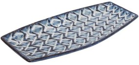 Διακοσμητική Πιατέλα 023-124-121 36x18x3cm Blue Ceramic