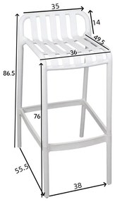 Σκαμπό μπαρ Zoi pp σε απόχρωση cappucino 36x56x87 εκ. 36x56x87 εκ.