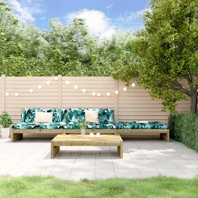 vidaXL Σαλόνι Κήπου Σετ 4 τεμ με Μαξιλάρια από Εμποτισμένο Ξύλο Πεύκου