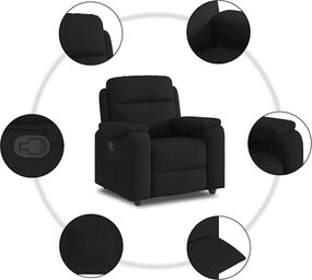 vidaXL Πολυθρόνα Ανακλινόμενη Μαύρη Υφασμάτινη