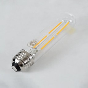 GloboStar 99019 Λάμπα LED Long Filament E27 T30 Σωλήνας 4W 400lm 360° AC 220-240V IP20 Φ3 x Υ13.5cm Θερμό Λευκό 2700K με Διάφανο Γυαλί - Dimmable - 3 Years Warranty