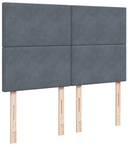 vidaXL Κρεβάτι Boxspring με Στρώμα Σκούρο Γκρι 140x190 εκ. Βελούδινο