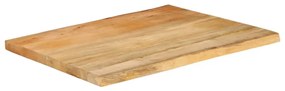 vidaXL Επιφάνεια Τραπεζιού 80x60x3,8 εκ. Live Edge Μασίφ Ξύλο Μάνγκο