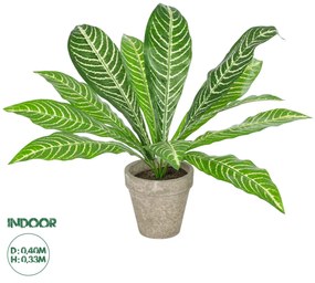 GloboStar® Artificial Garden  ZEBRA POTTED PLANT 20906 Διακοσμητικό Φυτό Ζέμπρα Φ40 x Υ33cm