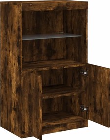 vidaXL Ντουλάπι με LED Καπνιστή Δρυς 60,5 x 37 x 100 εκ.