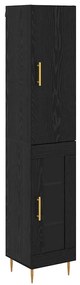 vidaXL Highboard 2 pcs Μαύρη Οξυά Επεξεργασμένο ξύλο