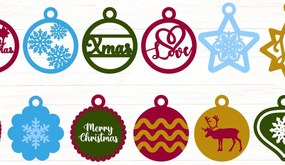 Σετ των 3 Intra απο ξύλο plywood 3mm-4mm πάχος Χριστουγεννιάτικα στολίδια Δίασταση 8x8 cm INTRAFABR-51588419