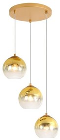Κρεμαστό Φωτιστικό Οροφής 3xE27 60W IP20 Drop Sunlight-DROP-3R-GD-Χρυσό DROP-3R-GD