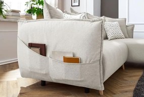 Corner Sofa-Bed Puffy - Cream Cream