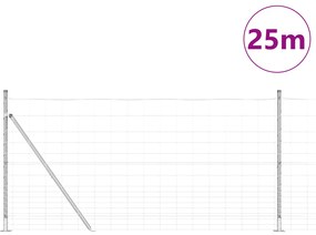 vidaXL Φράκτης Περιοχής 1.2x25 μ Γαλβανισμένο Ατσάλι