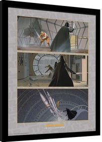 Κορνιζαρισμένη αφίσα Star Wars - Luke Battles Darth Vader