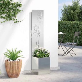 vidaXL Οθόνη Ιδιωτικότητας Κήπου Floral Ασημί 32 x 150 εκ