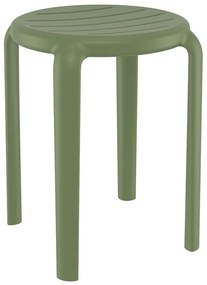 Σκαμπό Tom Olive Green PP 34x34x45cm