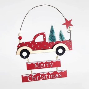 Magic Christmas Στολίδι 19x2x15cm Αυτοκινητάκι Ξύλινο 600-43909