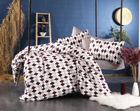 Σετ Σεντόνια Polycotton Υπέρδιπλα 220x240εκ. Εμπριμέ Diamond 326 Burgundy Dimcol