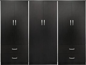 Ντουλάπα εξάφυλλη Athos pakoworld wenge 240x42x180εκ