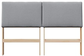 vidaXL Ταπετσαρισμένο κεφαλάρι Ανοιχτό γκρι 140 cm