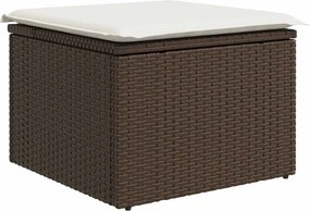 vidaXL Σετ Καναπέ Κήπου με μαξιλάρι 7 pcs Καφέ Πολυ ράταν