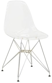 Καρέκλα Adelle pakoworld PP διάφανο-inox πόδι 46x55x81εκ