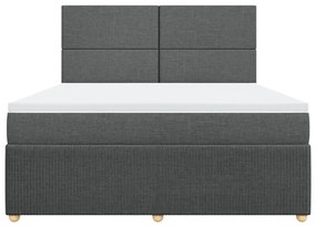 ΚΡΕΒΑΤΙ BOXSPRING ΜΕ ΣΤΡΩΜΑ ΣΚΟΥΡΟ ΓΚΡΙ 180X200 ΕΚ ΥΦΑΣΜΑΤΙΝ 3294429