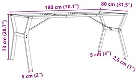 ΠΟΔΙΑ ΤΡΑΠΕΖΑΡΙΑΣ ΣΕ ΣΧΗΜΑ «Y» 180X80X73 ΕΚ. ΧΥΤΟΣΙΔΗΡΟΣ 357937